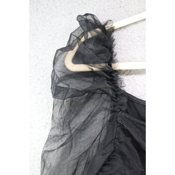 Floerns Black Long Sleeves Mesh Bodysuit-XL-Whimsigoth-Witchy-New w/Tags - Picture 4 of 14